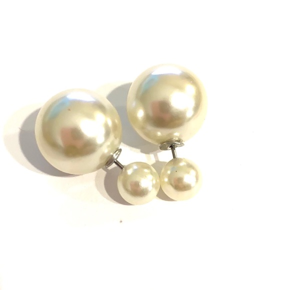 Earrings Barrette Set Gold Tone Hearts Faux Pearls - Picture 8 of 9
